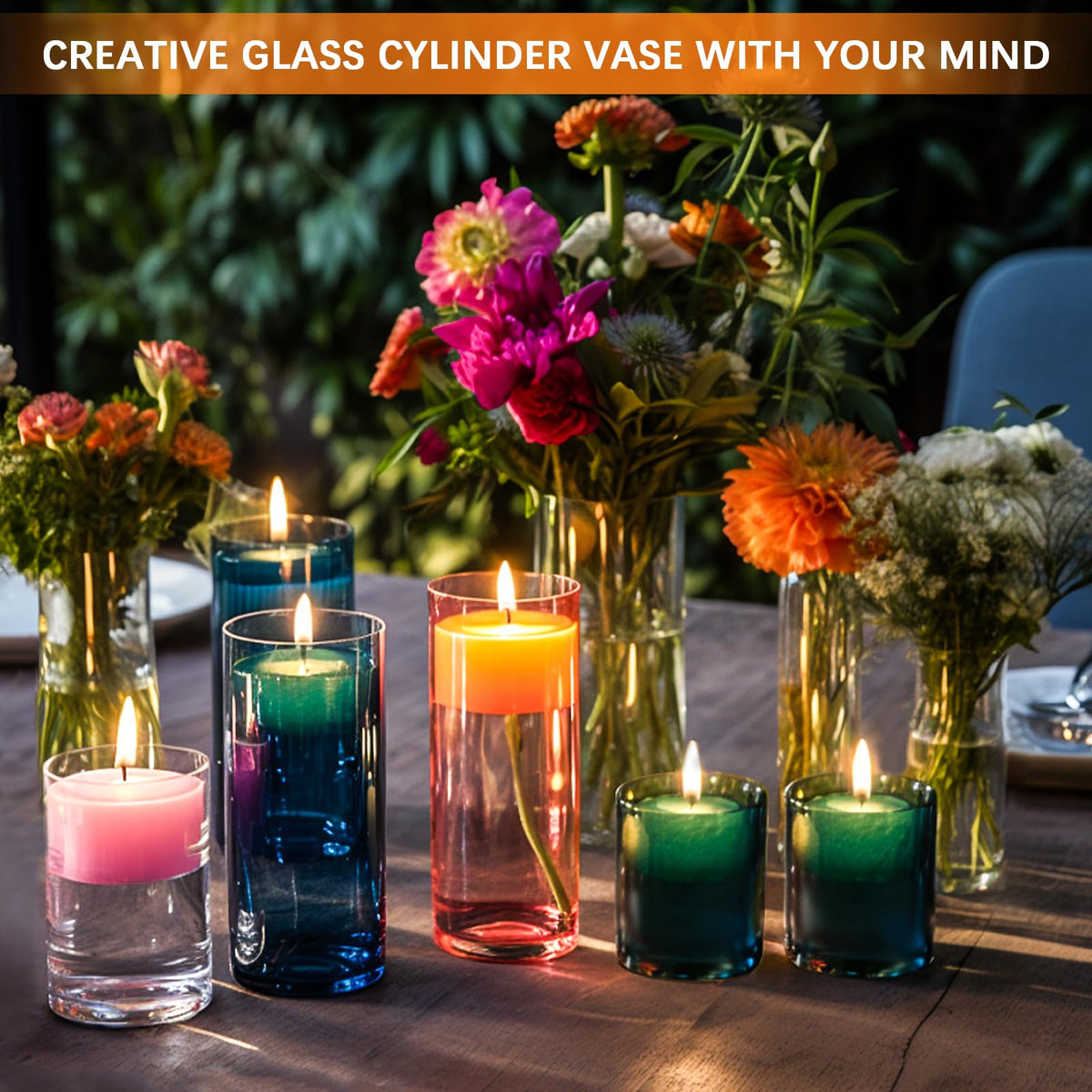 64 Pack Thick Glass Cylinder Vases 4