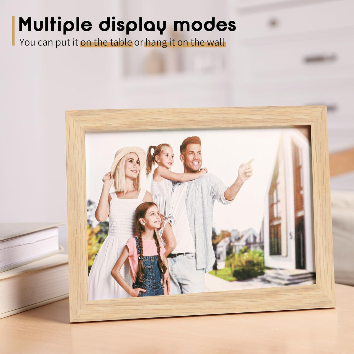 8x10 Solid Oak Wood Picture Frames (3 Count)