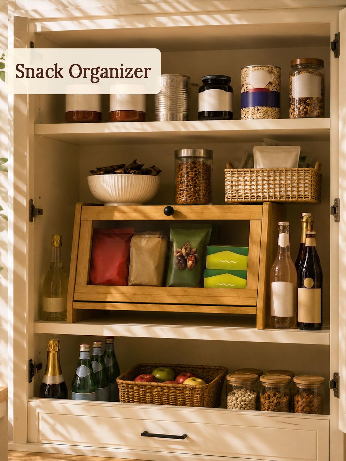 Bamboo Bread Box for Kitchen Countertop