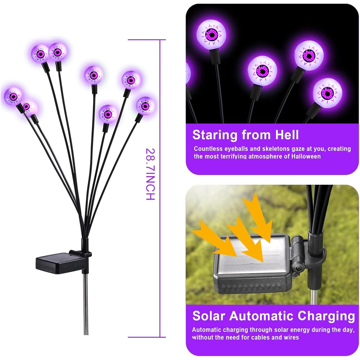 Halloween Decorations Outdoor Solar Scary Eyeball Light (10 Count)
