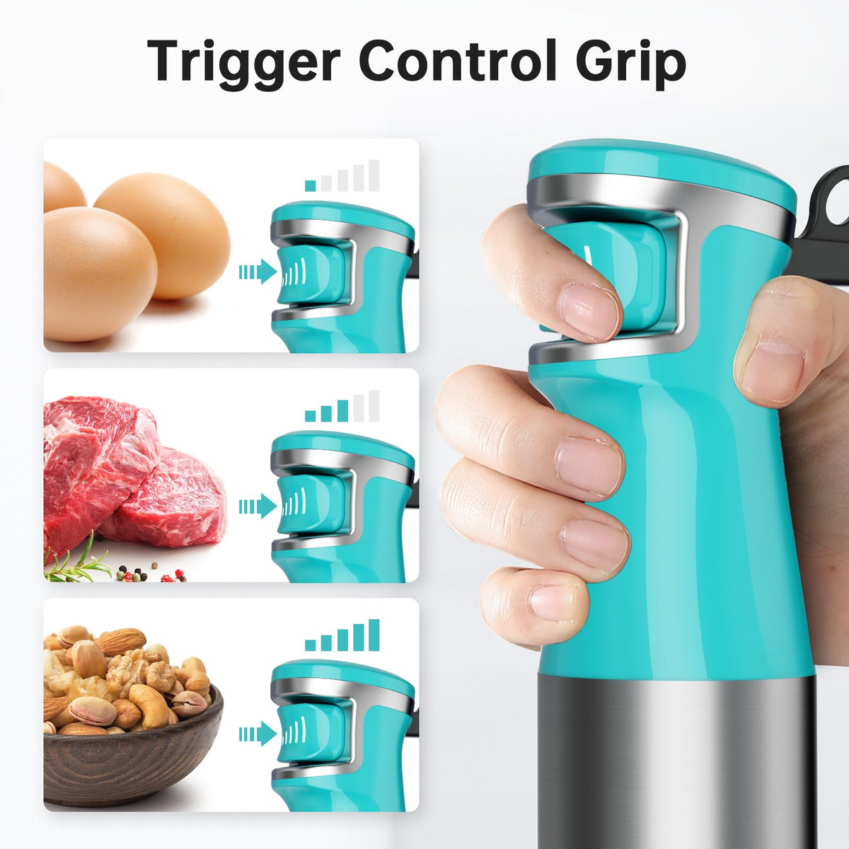 Immersion Blender Handheld 5 in 1 Hand Blender Set 1100W Heavy Duty