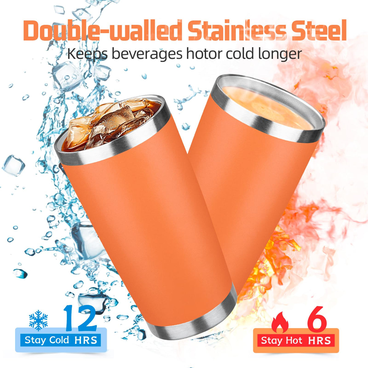 20 oz Tumbler with Lids and Straws (6 Count)