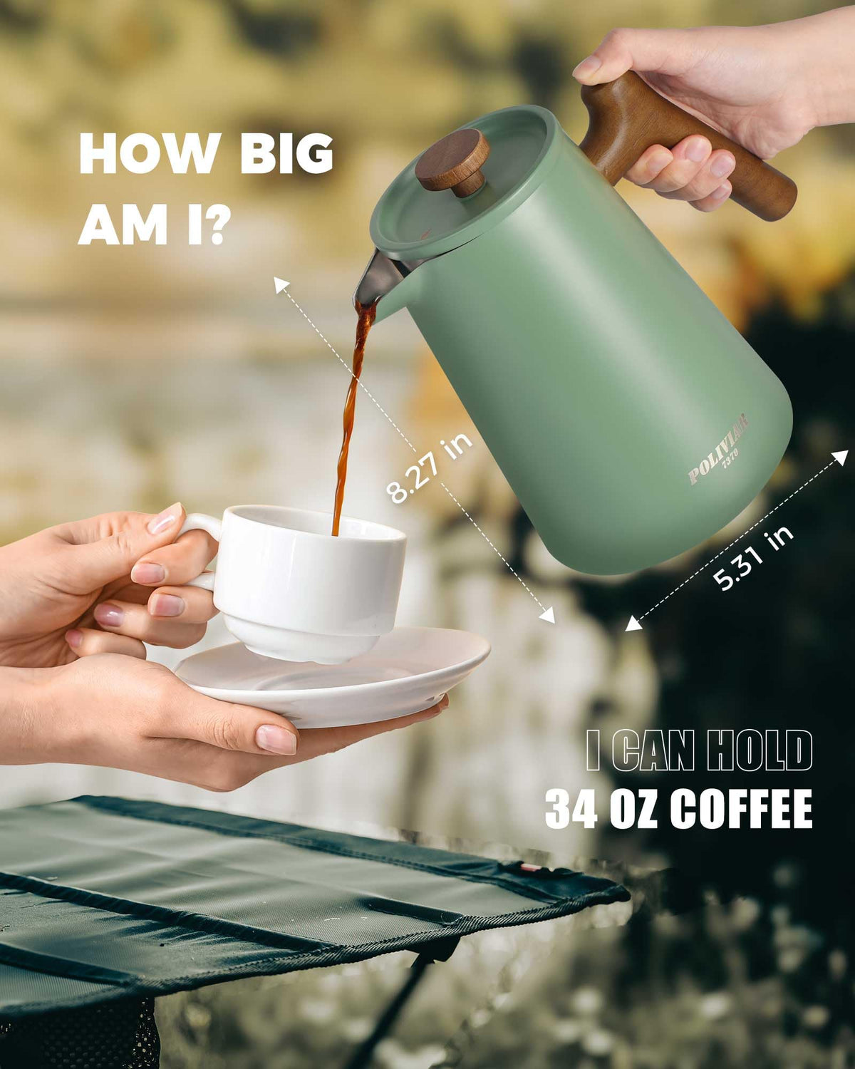POLIVIAR French Press Coffee Maker (34 Ounce)