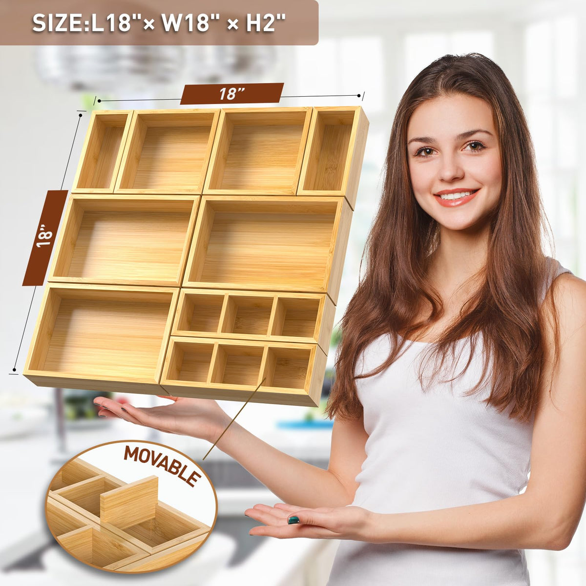 Bamboo Drawer Organizer
