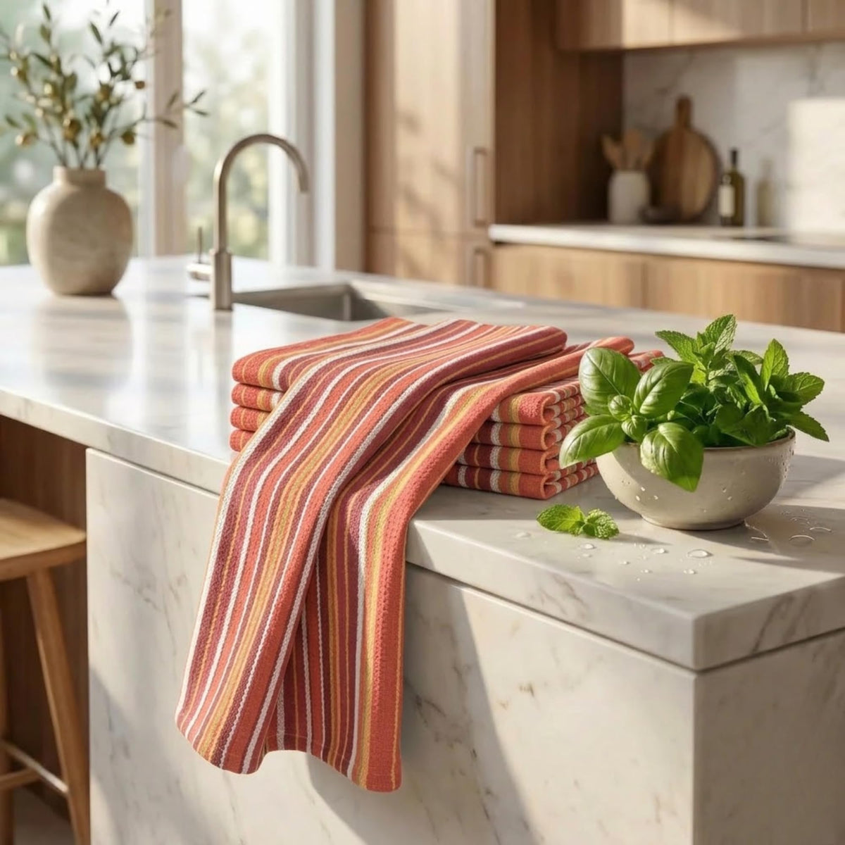 Kitchen Towels Cotton Dish Towels 20”x30” (6 Count)