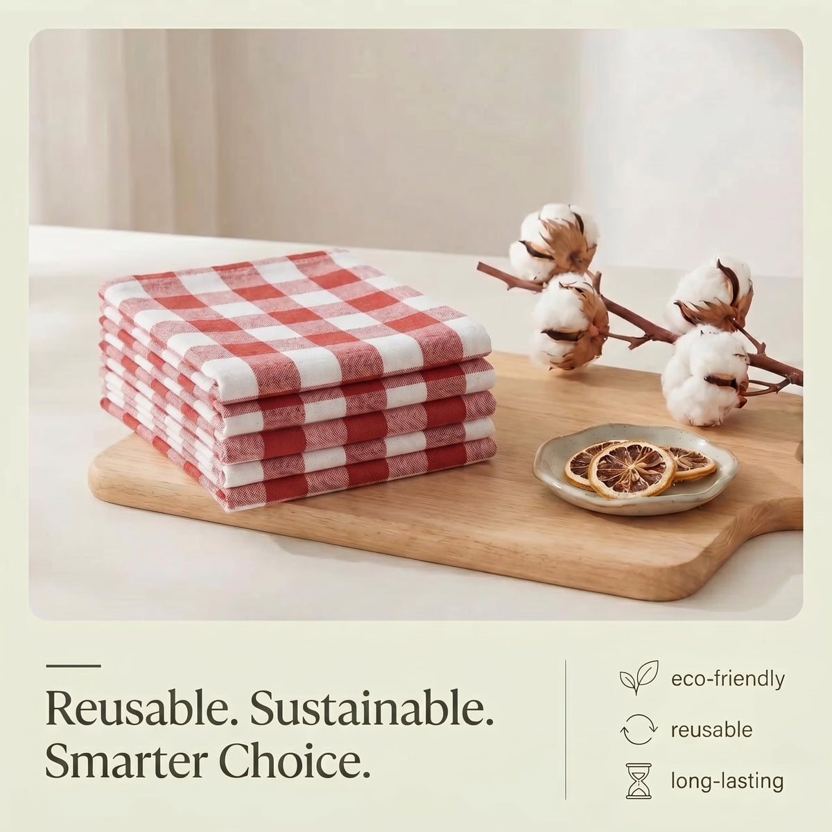 Kitchen Towels Cotton Dish Towels 20”x30” (6 Count)
