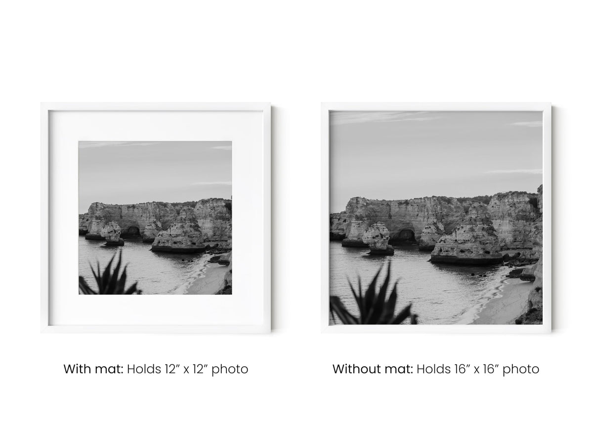 16x16 White Metal Picture Frames Matted to 12x12 (3 Count)
