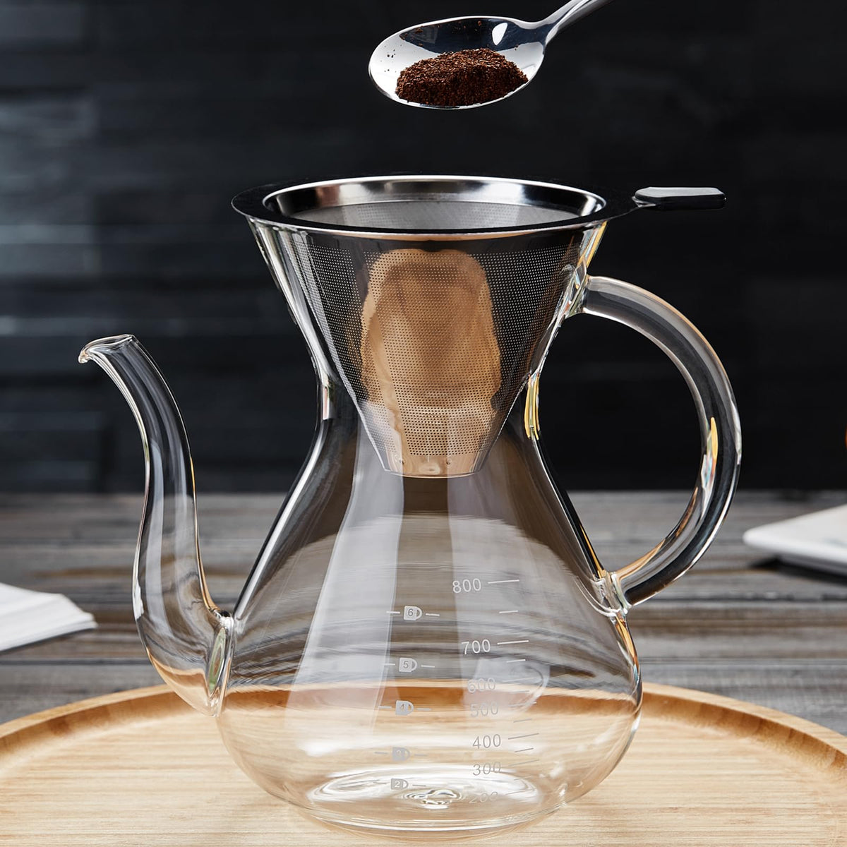Pour Over Coffee Maker with Double Stainless Filter 27 fl oz (27 Ounce)