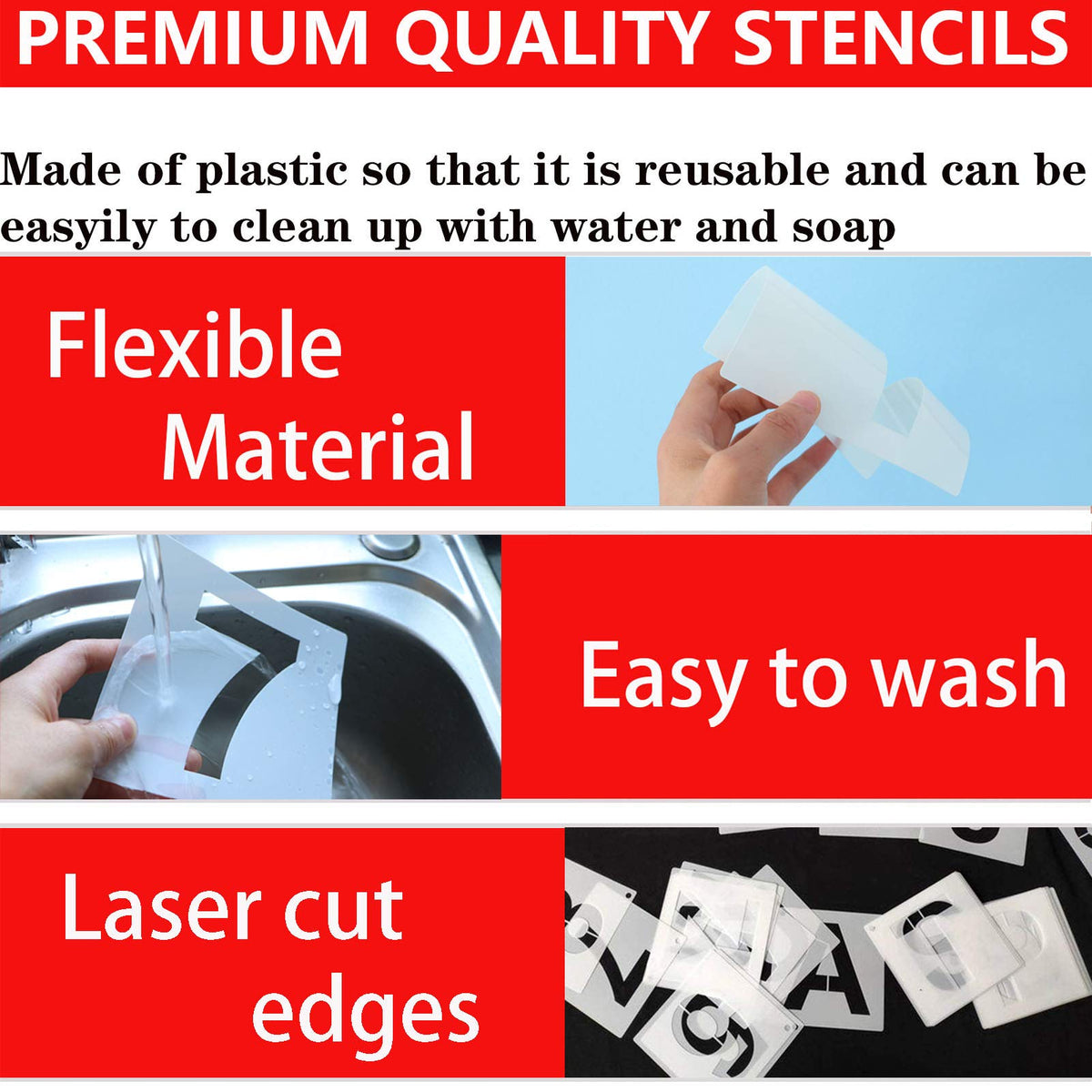 4 Inch Letter Stencils and Numbers (36 Count)