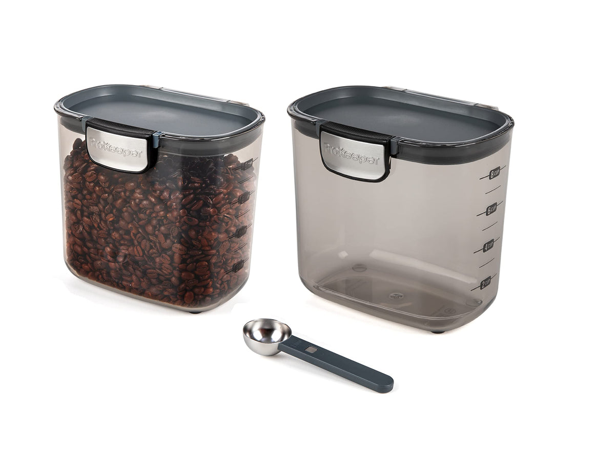 International ProKeeper+ Clear Plastic Airtight Food Baker's Kitchen Storage Organization Container Canister Set with Magnetic Accessories (2 Count)
