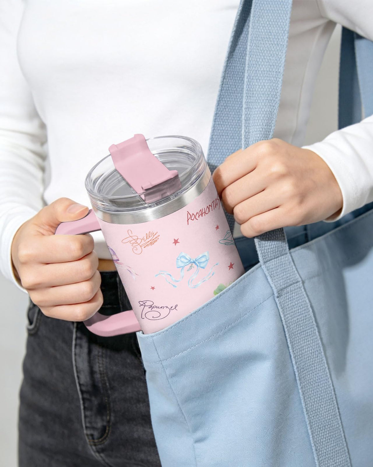 Princess Coquette Bow 40 oz Tumbler with Handle