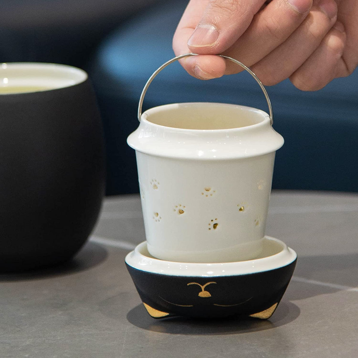 Liywall Ceramic Tea Mug with Infuser and Lid