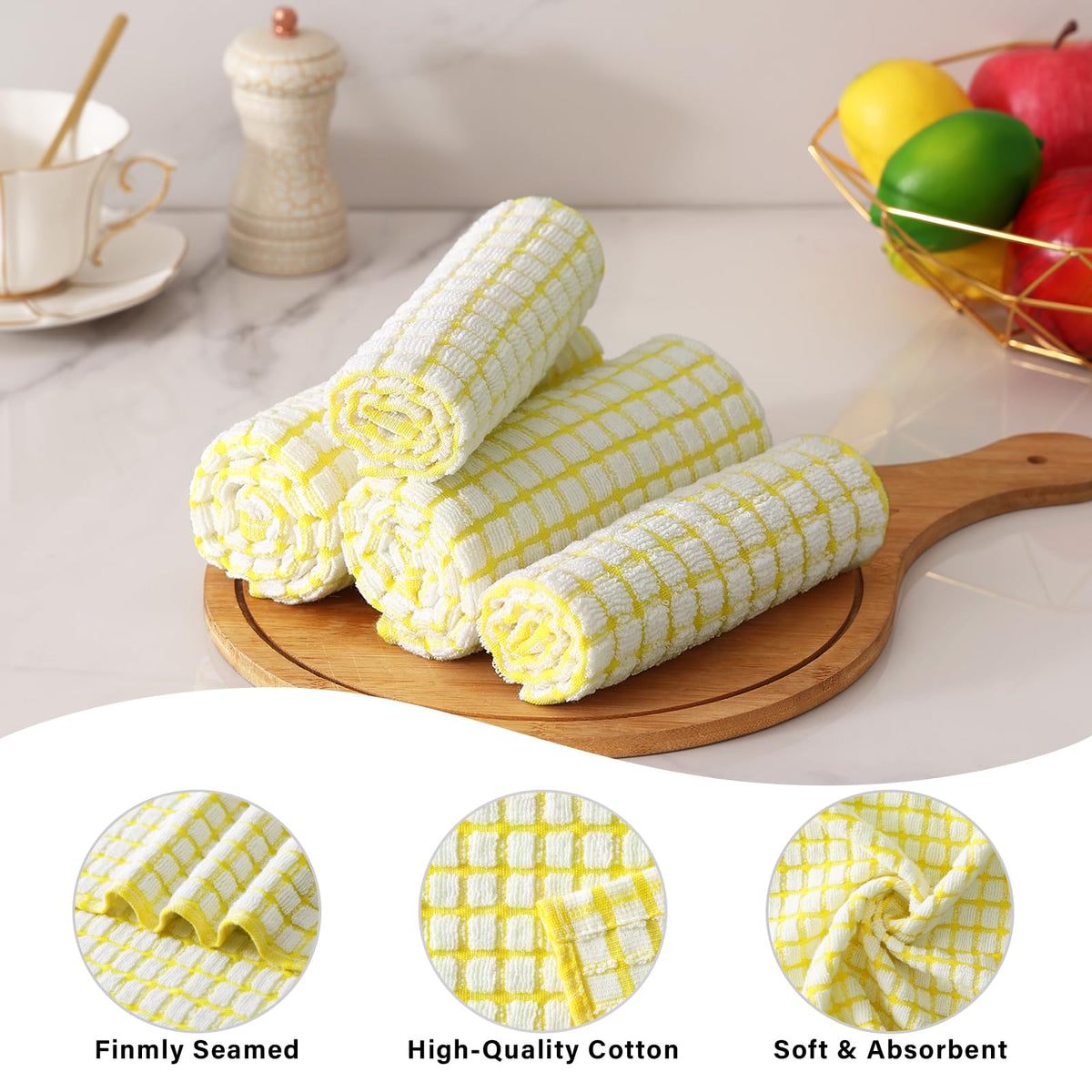 Cotton 12 Pack Terry Kitchen Dish Cloths (12 Count)