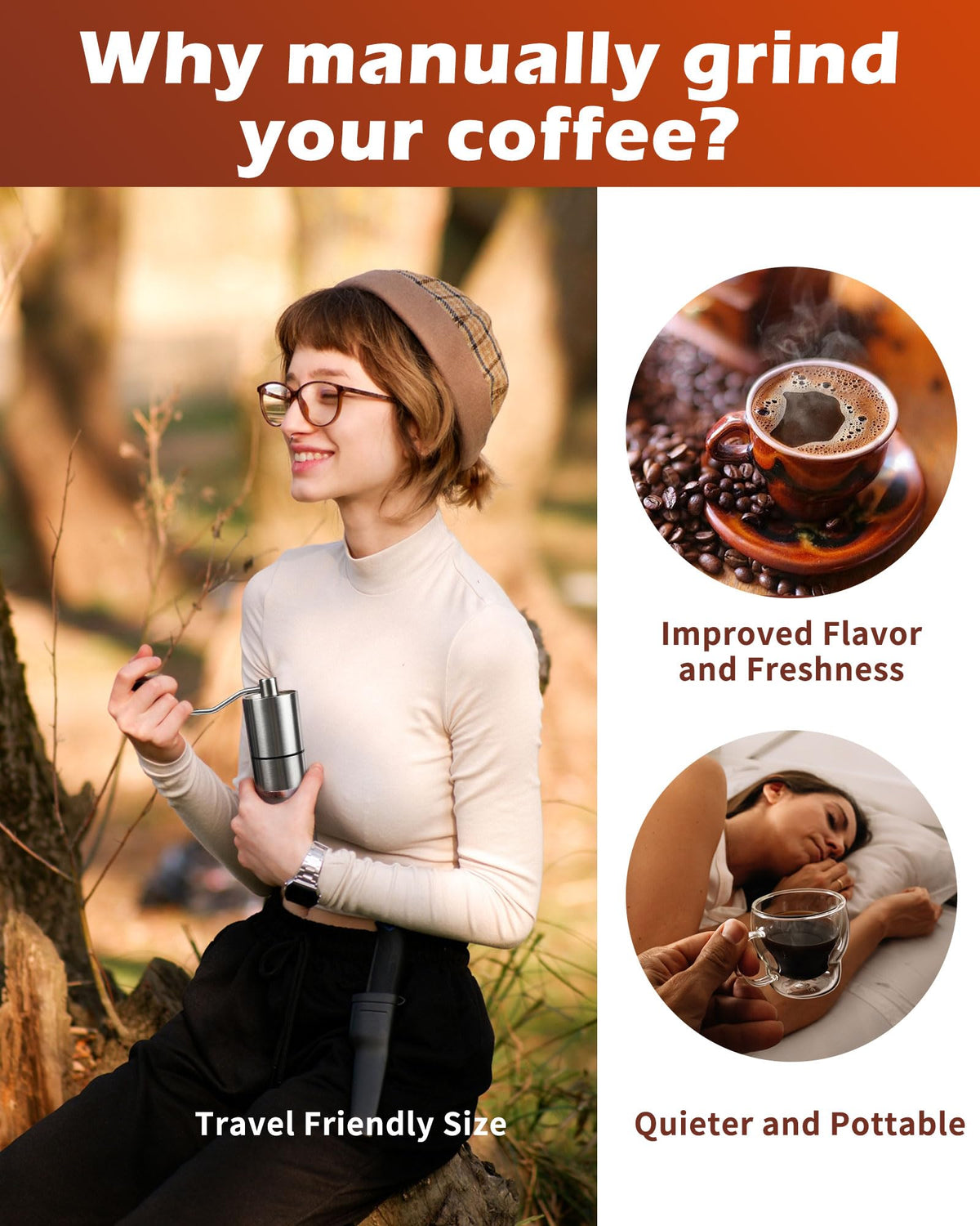 Manual Coffee Grinder With Ceramics Burr For Espresso