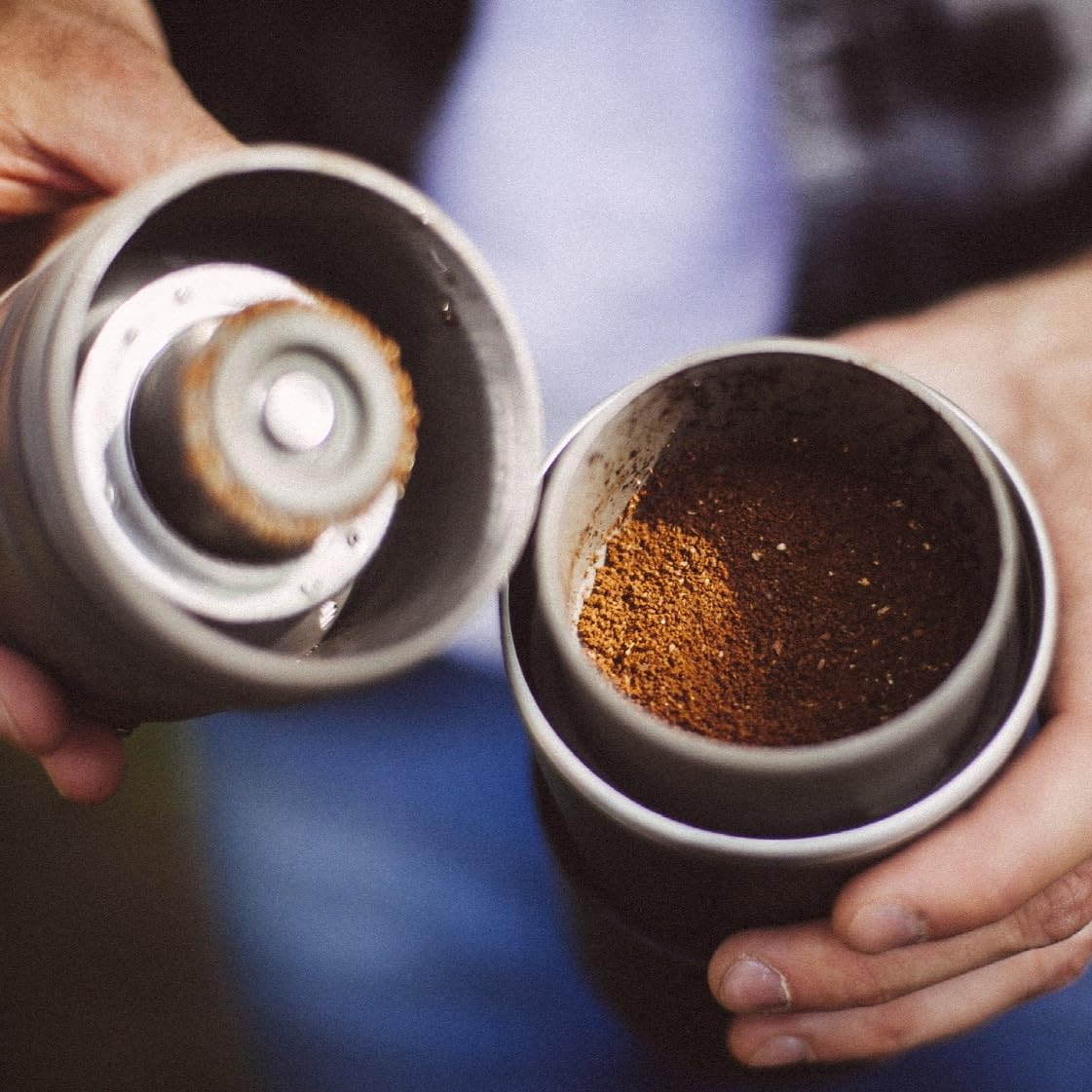 Klassic : All-in-1, Drip Kettle+Grinder+Permanent Stainless Filter Dripper+Double-wall Tumbler, Pourover, Coffee Maker for Camping & Travel