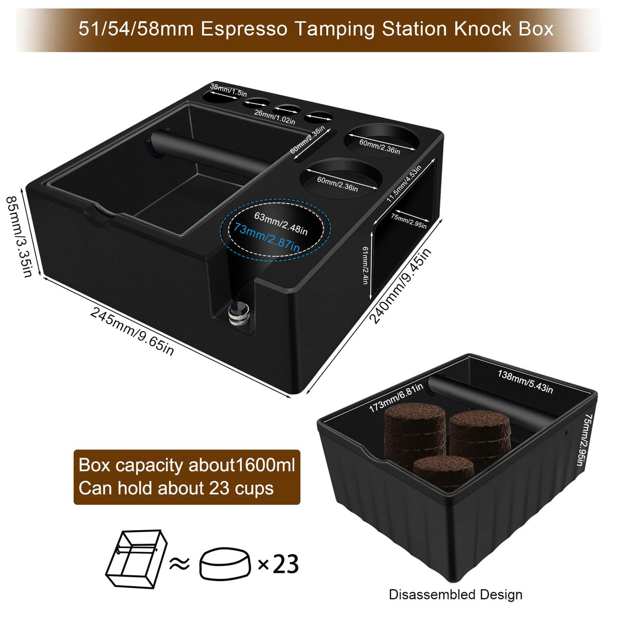 Espresso Tamping Station And Knock Box