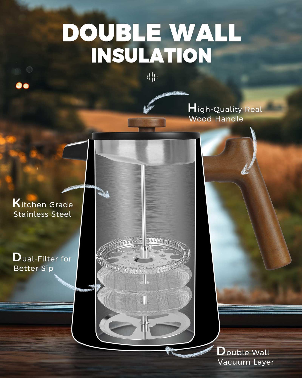POLIVIAR French Press Coffee Maker