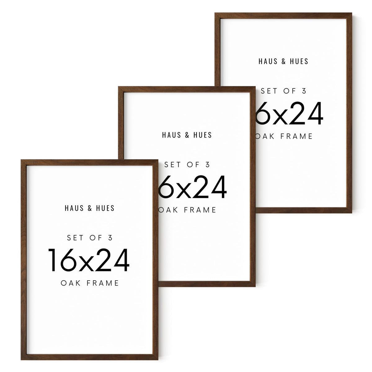 16x24 Walnut Oak Frame Set of 3 (3 Count)