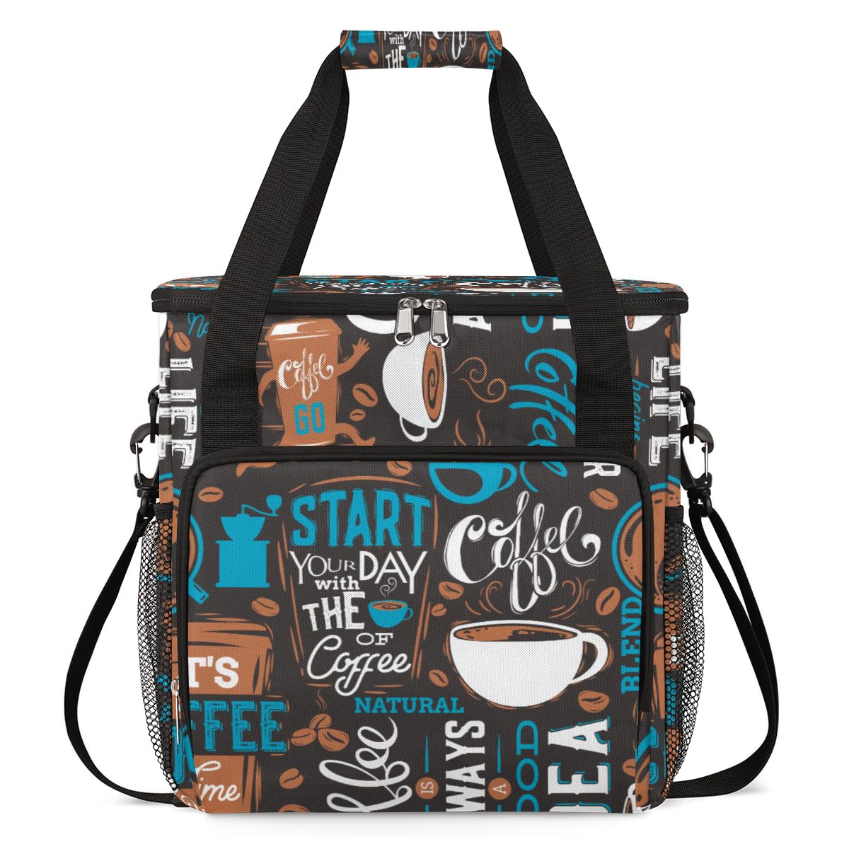 Blue Coffee Cafe Maker Carrying Bag Travel Case Compatible with Keurig K