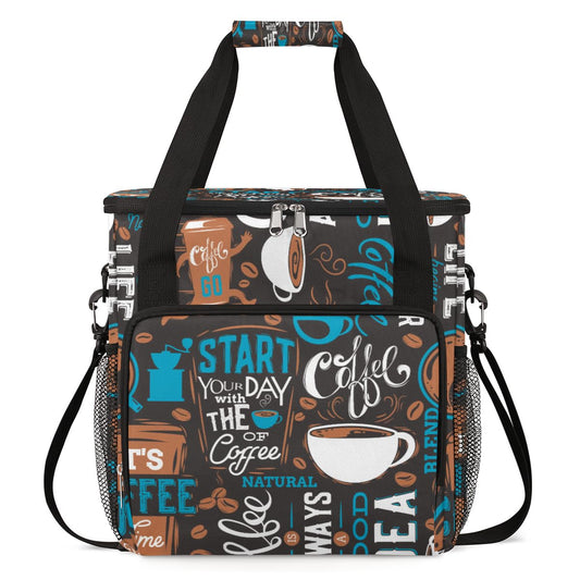 Blue Coffee Cafe Maker Carrying Bag Travel Case Compatible with Keurig K
