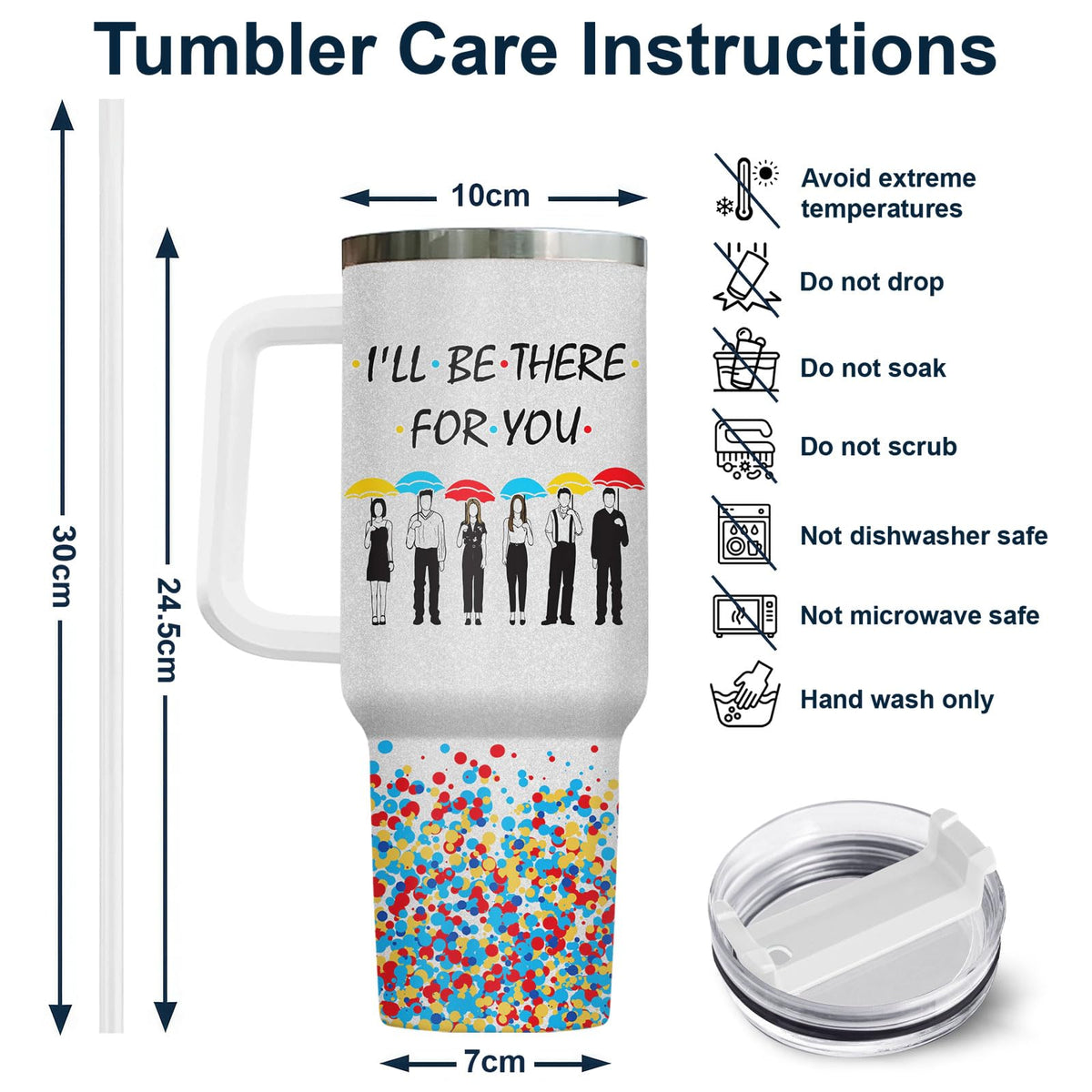 TV Show Funny I'll Be There 40 oz Tumbler with Handle