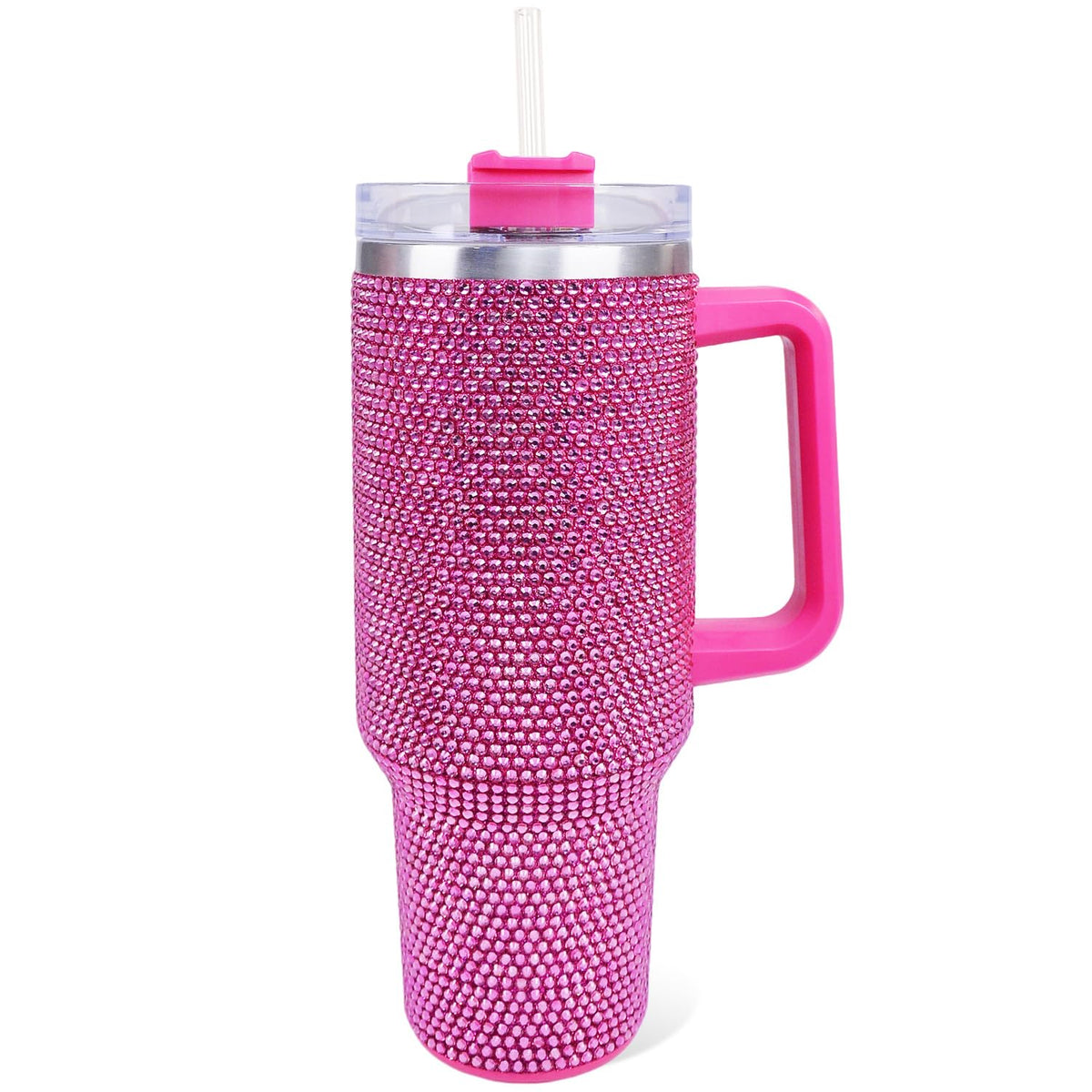 40oz Bling Rhinestone Tumbler with Handle and Straw Glitter Cups