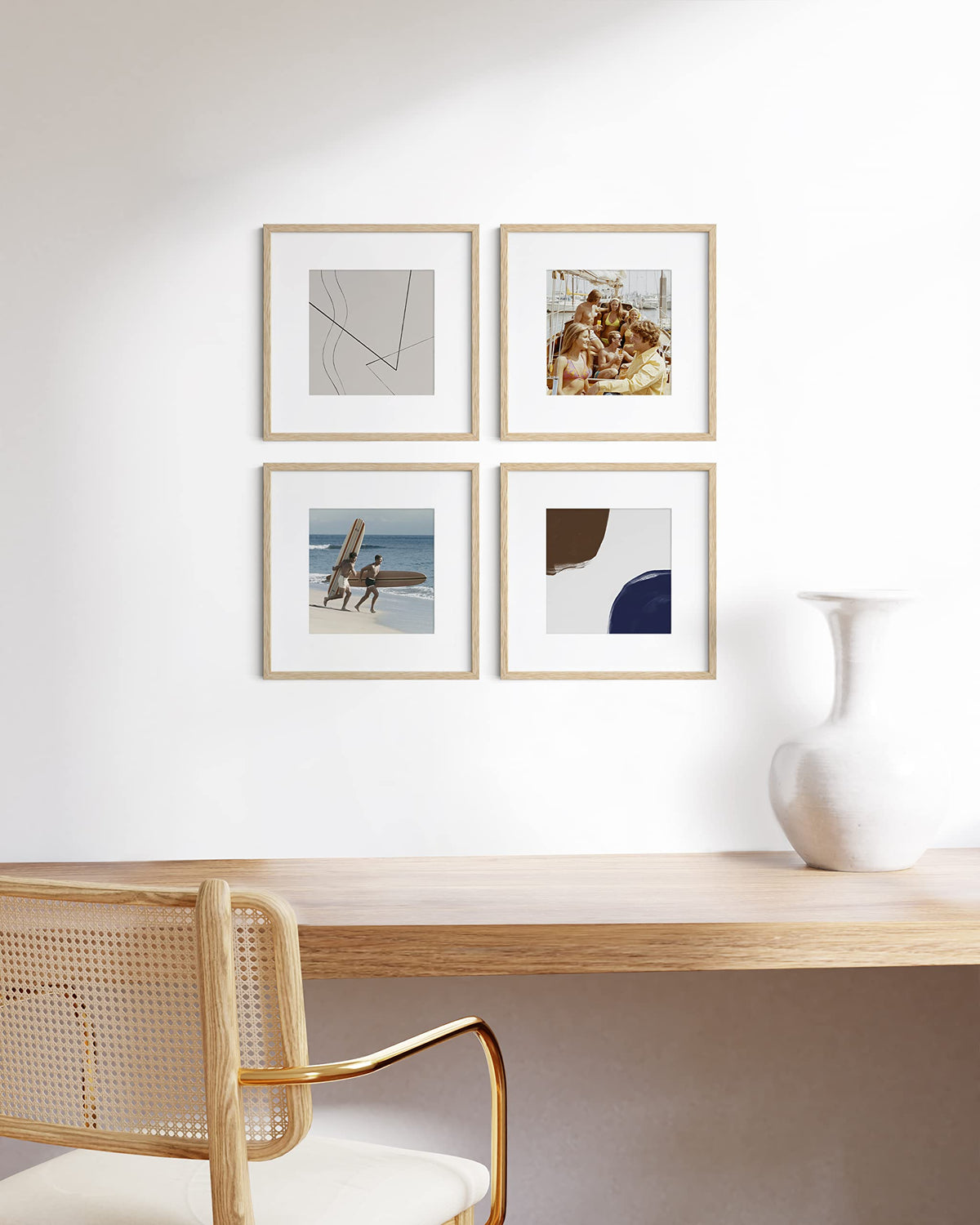 Beige Oak Wood 12x12 Picture Frames (4 Count)