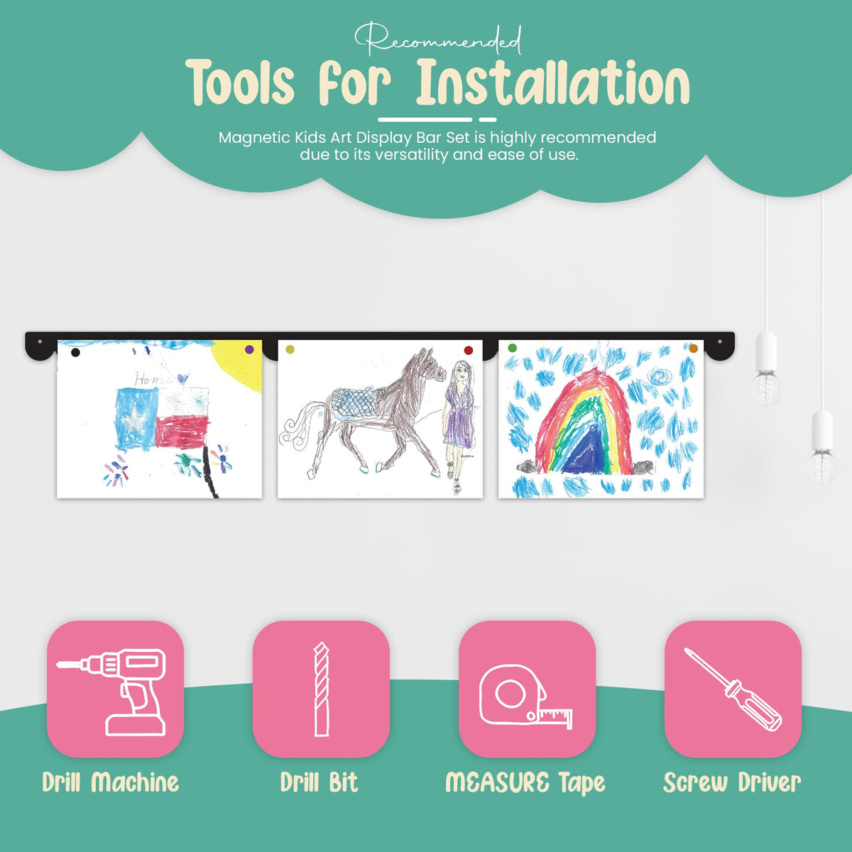 Scalloped Magnetic Art Display for Kids Artwork & Photos