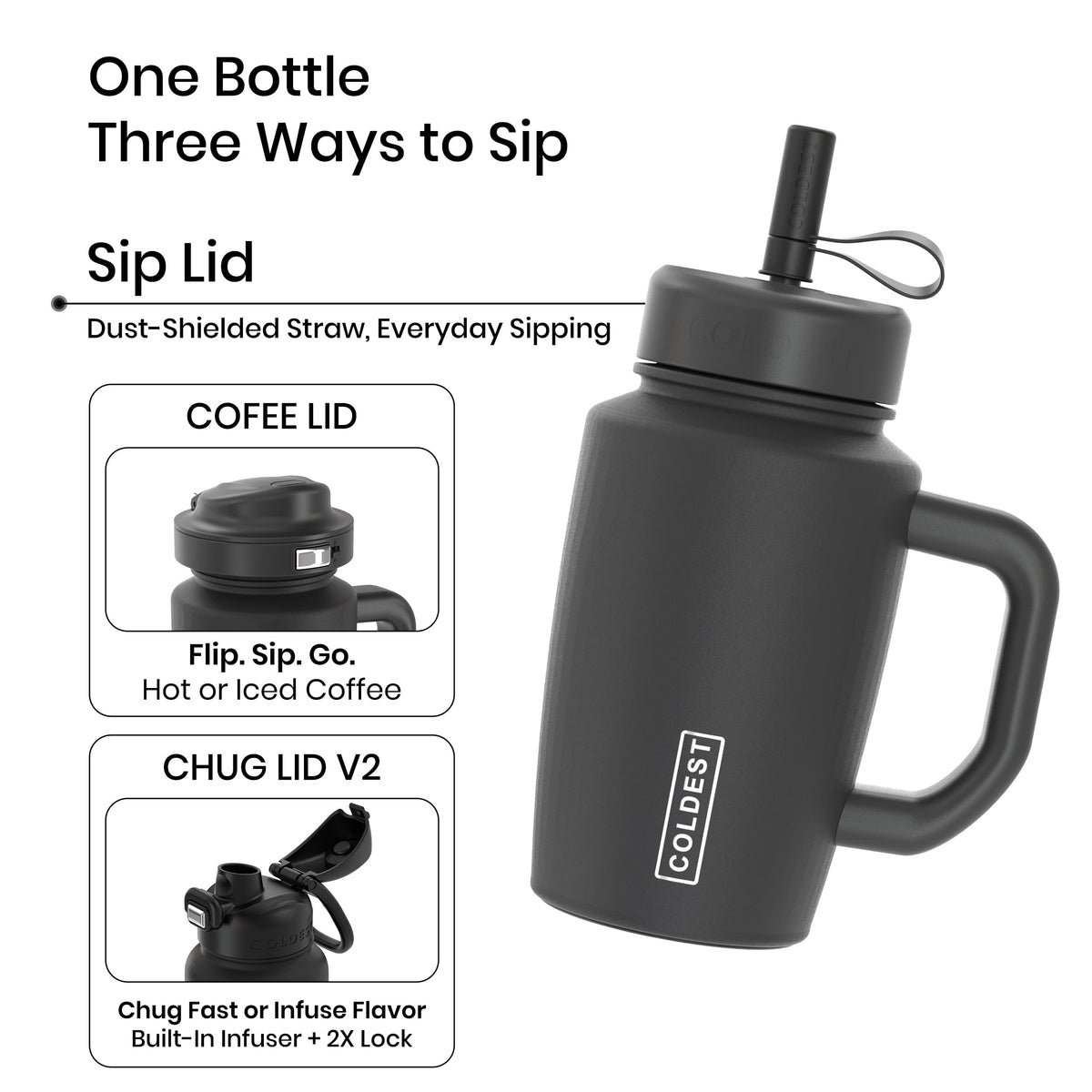 Coldest Tumbler with Handle & Coffee Lid