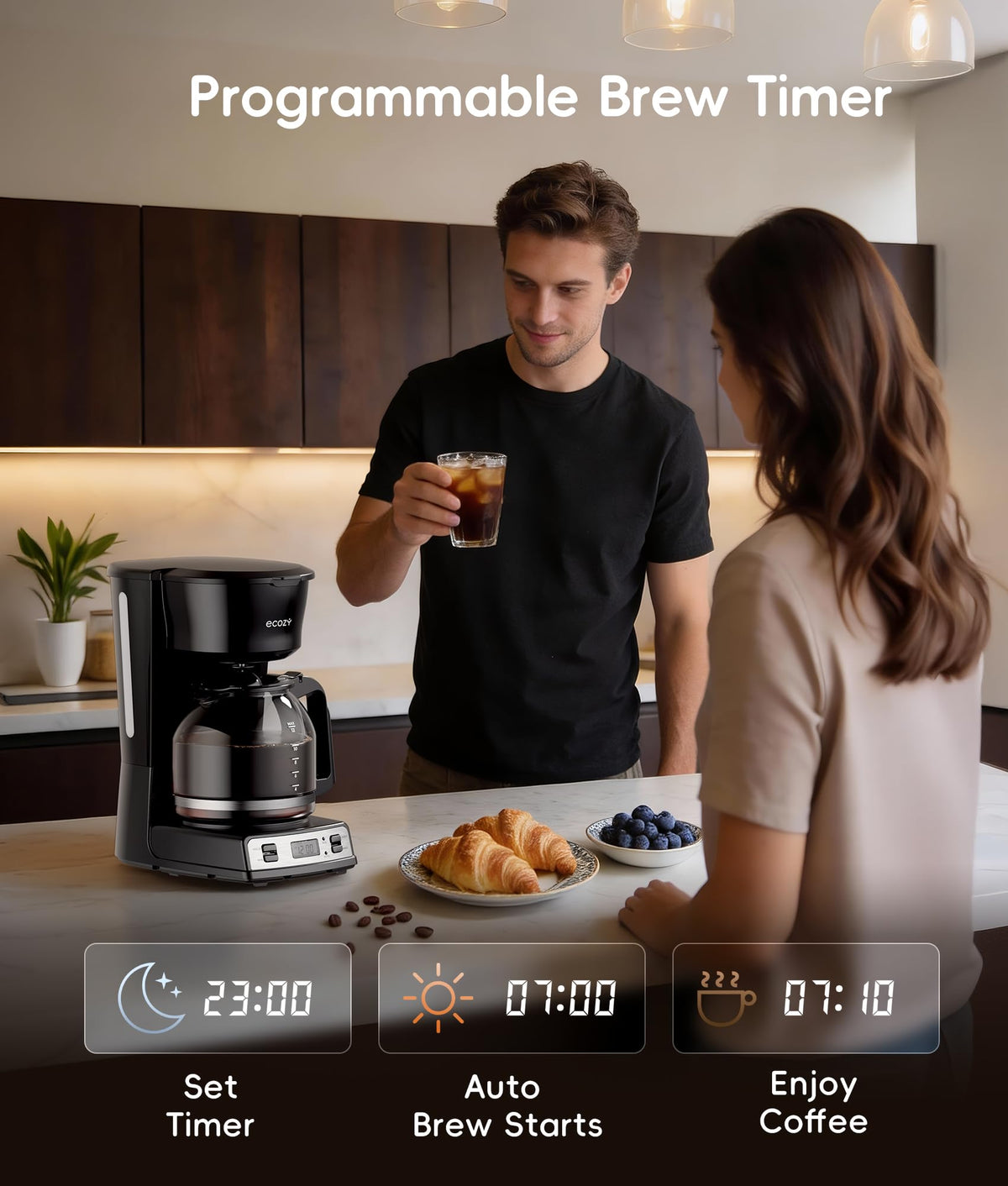 12 Cup Drip Coffee Maker with Electric Coffee Grinder Combos
