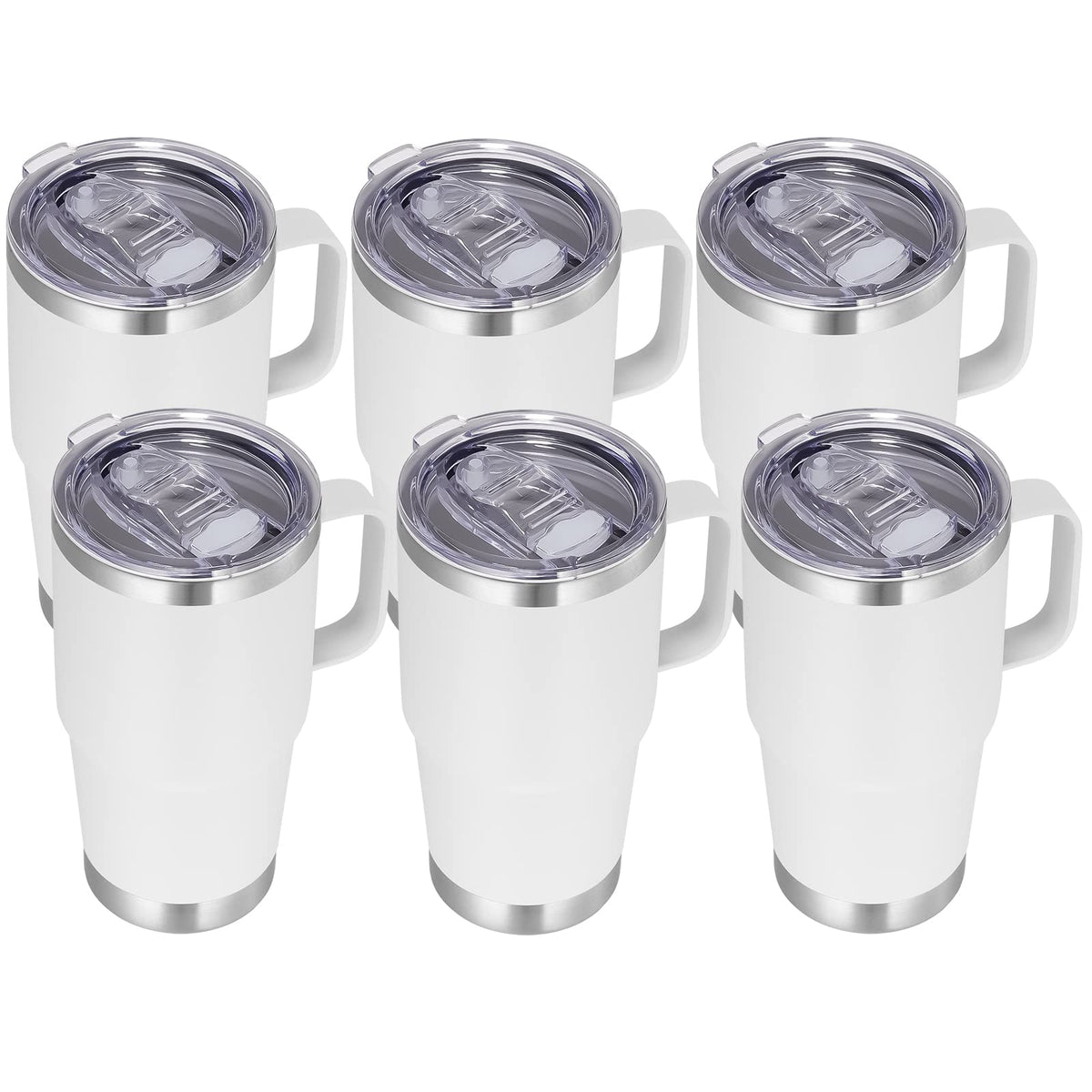 20 oz Tumbler Bulk with Handle Lid and Straw (6 Count)