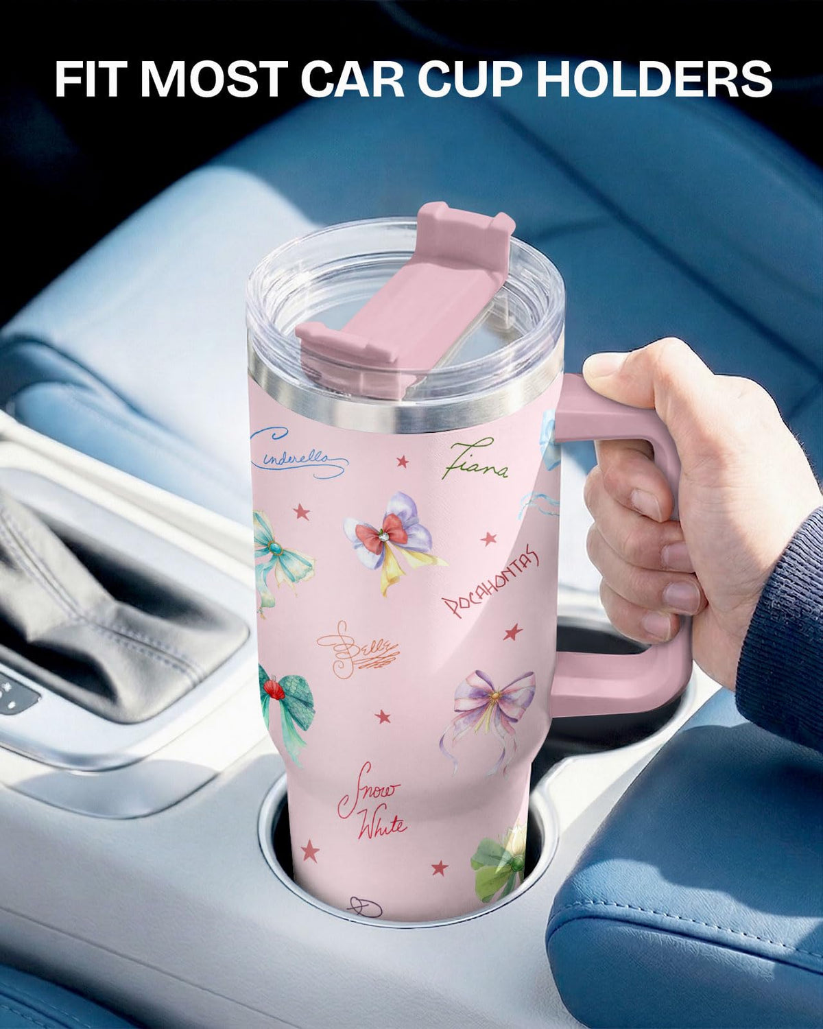 Princess Coquette Bow 40 oz Tumbler with Handle