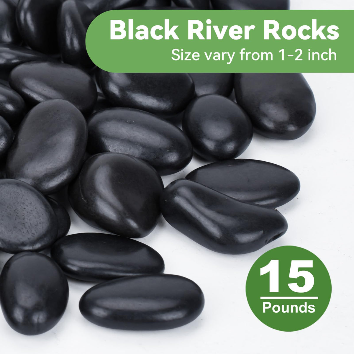 15 lbs Black Rocks for Planters