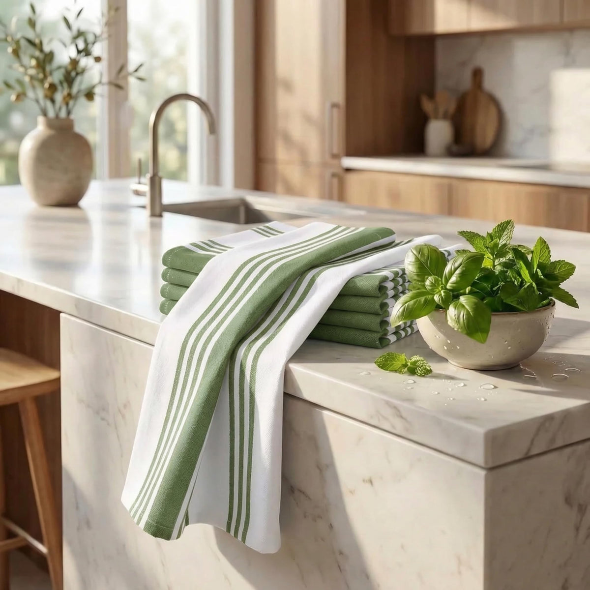 Kitchen Towels Cotton Dish Towels 20”x30” (6 Count)