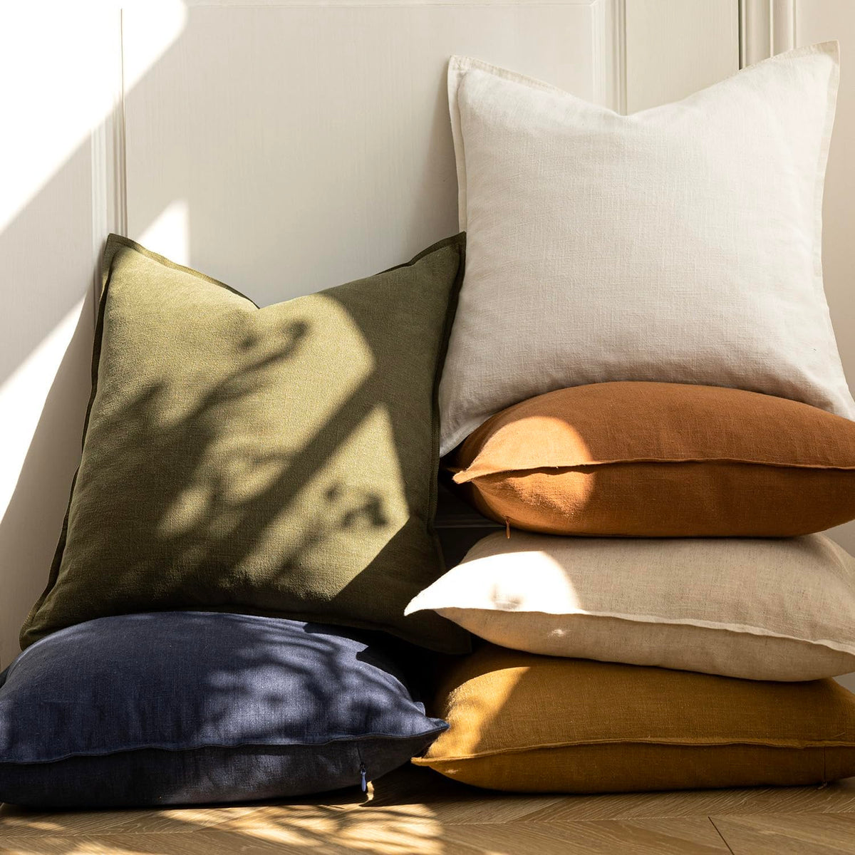 Pack of 2 Decorative Linen Solid Throw Pillow Covers Soft Accent Lumbar Cushion Case Boho Farmhouse Neutral Pillowcase for Couch Sofa Bed Living Room Home Decor 12 x 20 Inch Cream White (2 Count)