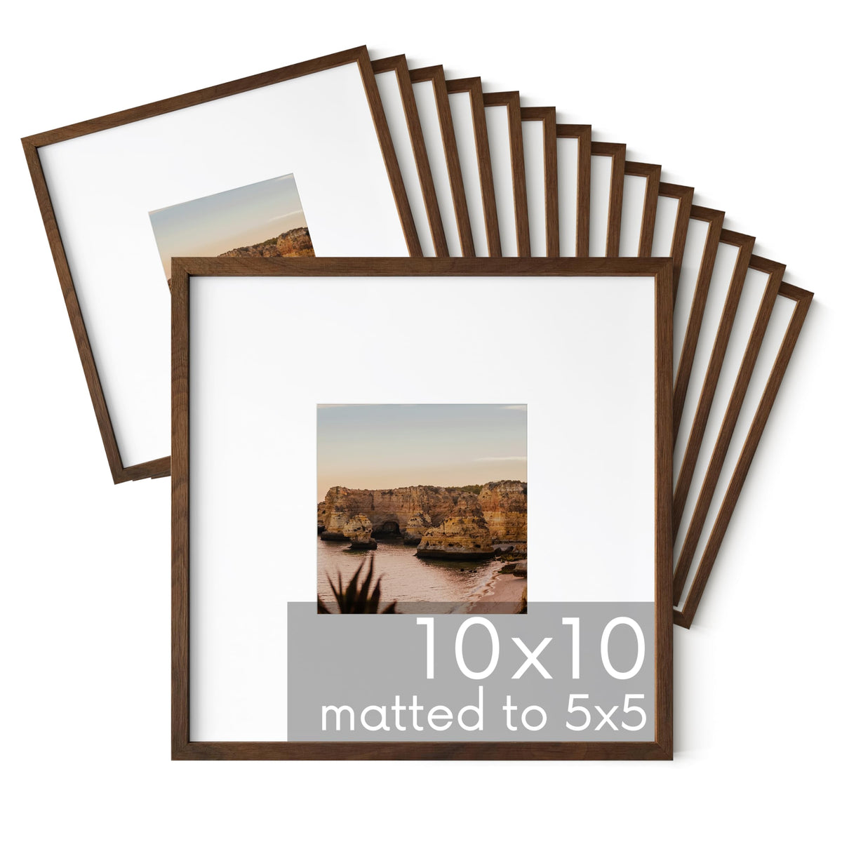 Walnut Oak Wood 10x10 Picture Frames