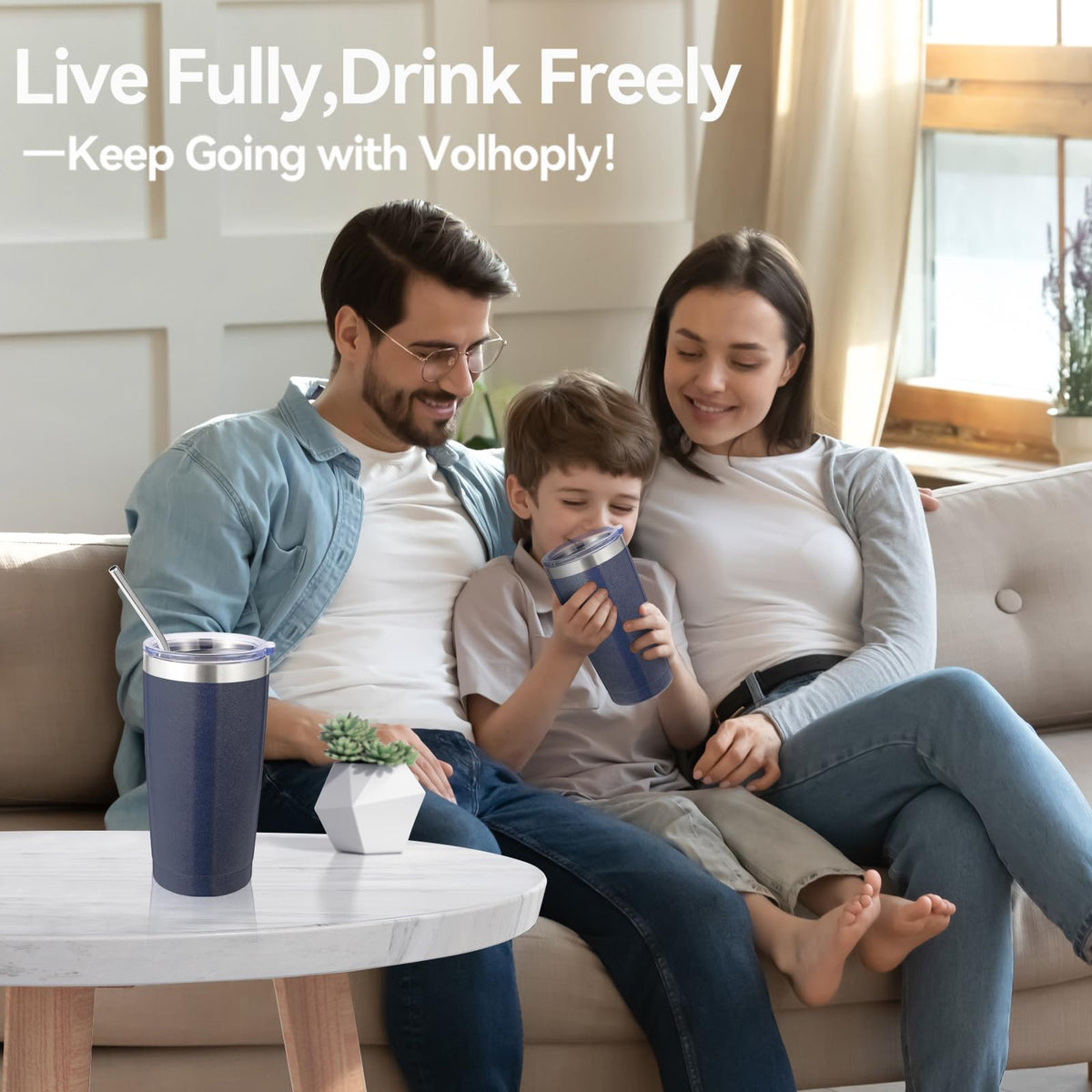 20oz Stainless Steel Tumbler with Lid and Straw Bulk 4 Pack (4 Count)