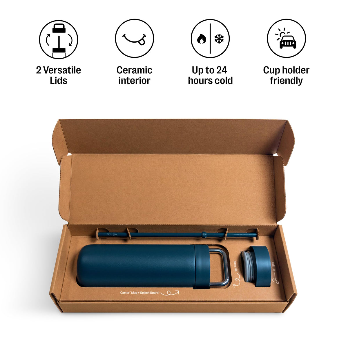 Carter Insulated Water Bottle 20 oz with Straw for Travel (3 Count)