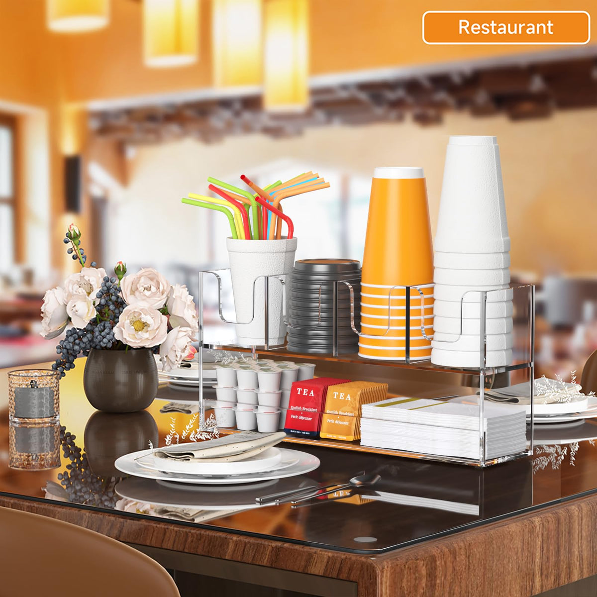 5 Compartment Cup Holder for Countertop