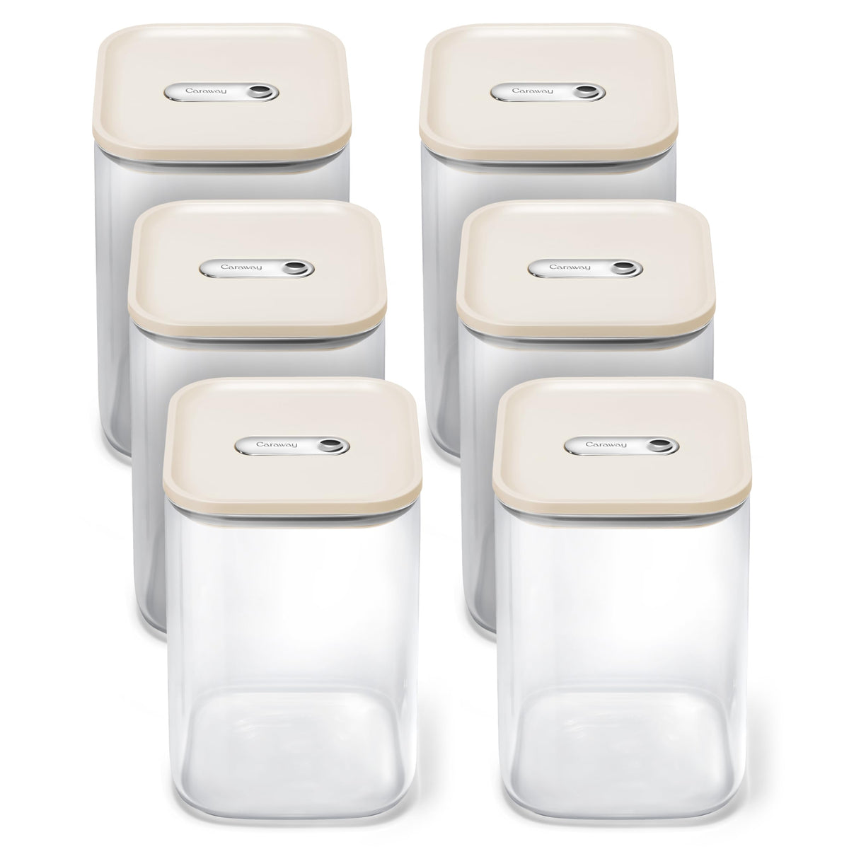 4 qt Glass Airtight Food Storage Containers with Lids (6 Count)
