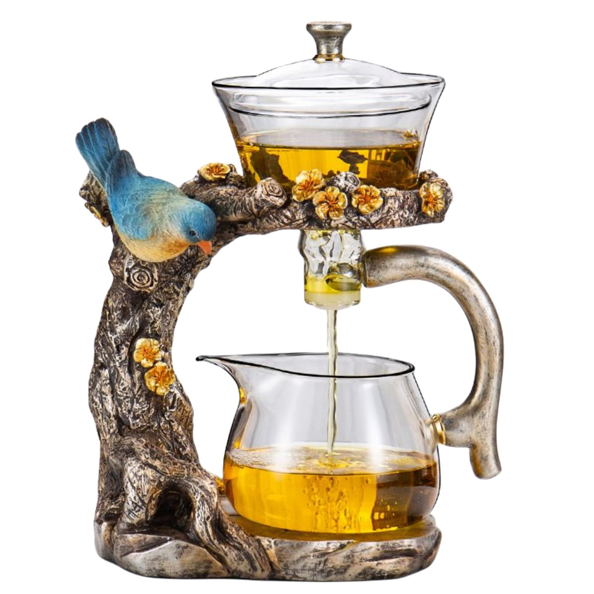 Glass Teapot Set Animal Bird Design Semi