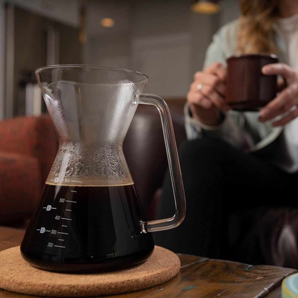 London Sip Glass Pour Over Coffee Carafe Coffee Maker with Reusable Stainless Steel Filter