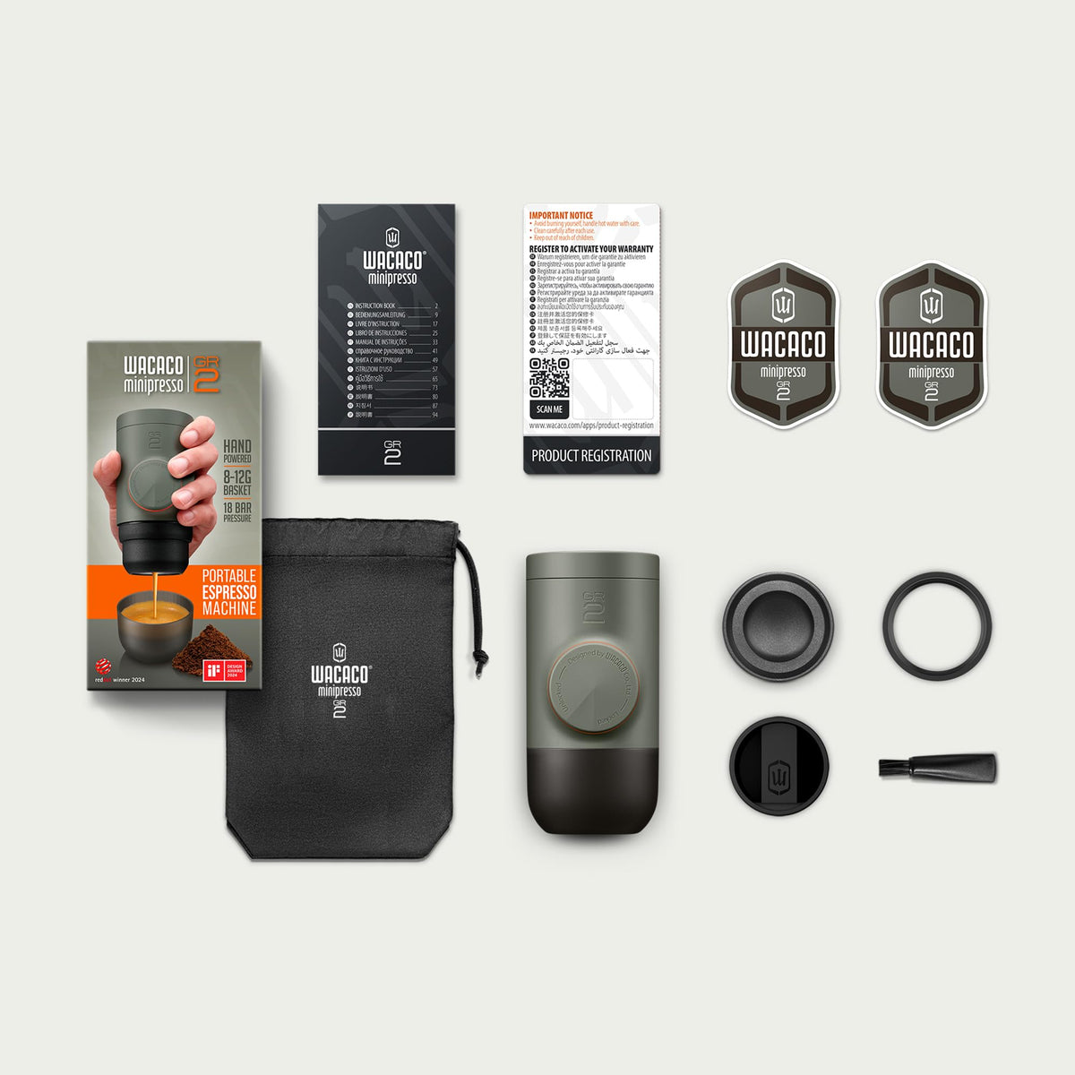 Minipresso GR2 Espresso Machine Compatible Ground Coffee