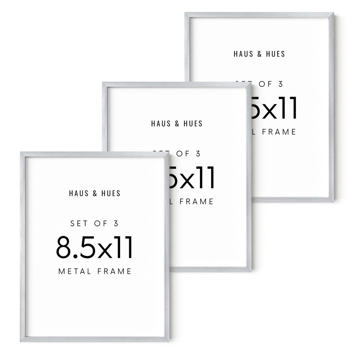8.5x11 Silver Metal Picture Frames (3 Count)