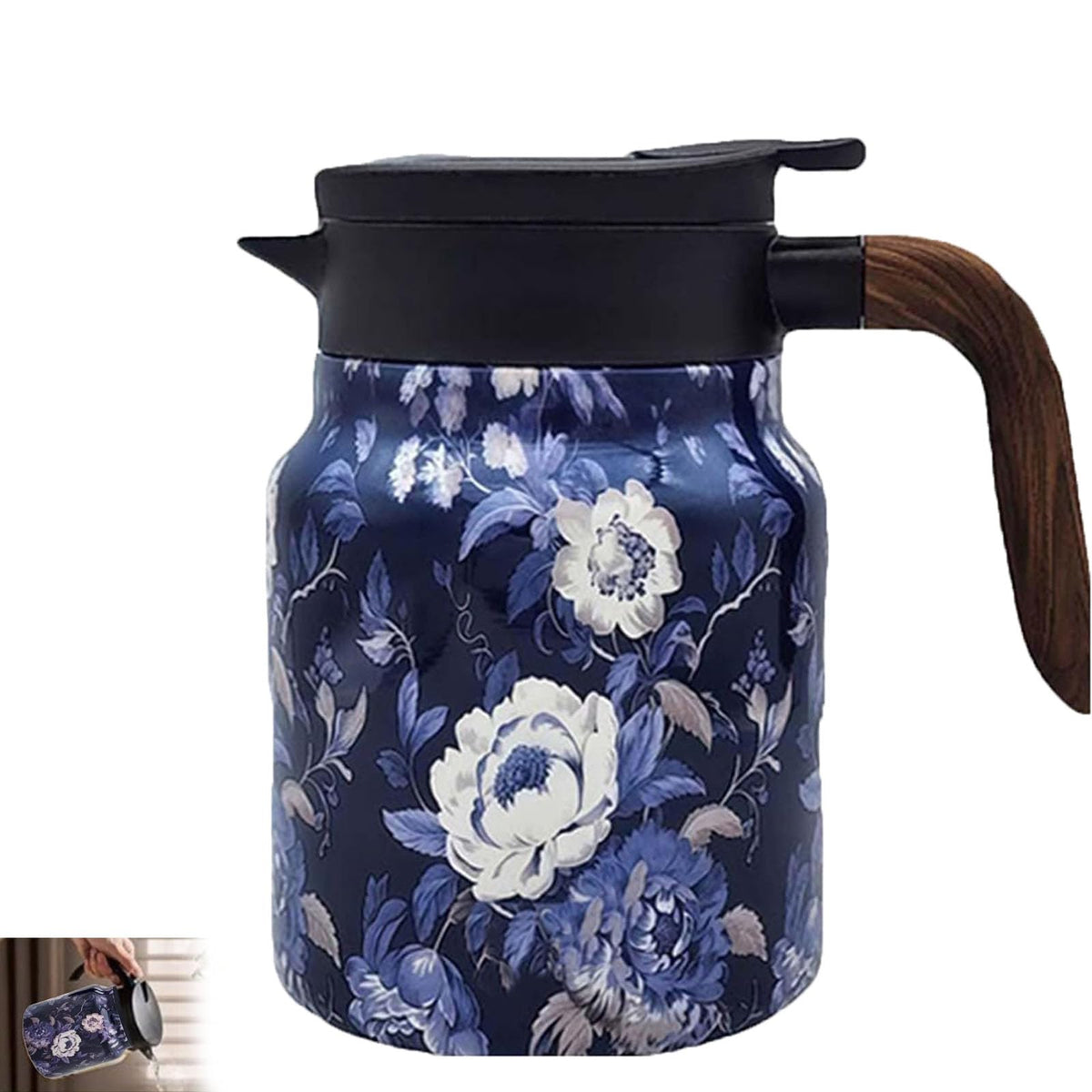 35 Oz Vintage Floral Tea Pot with Infuser