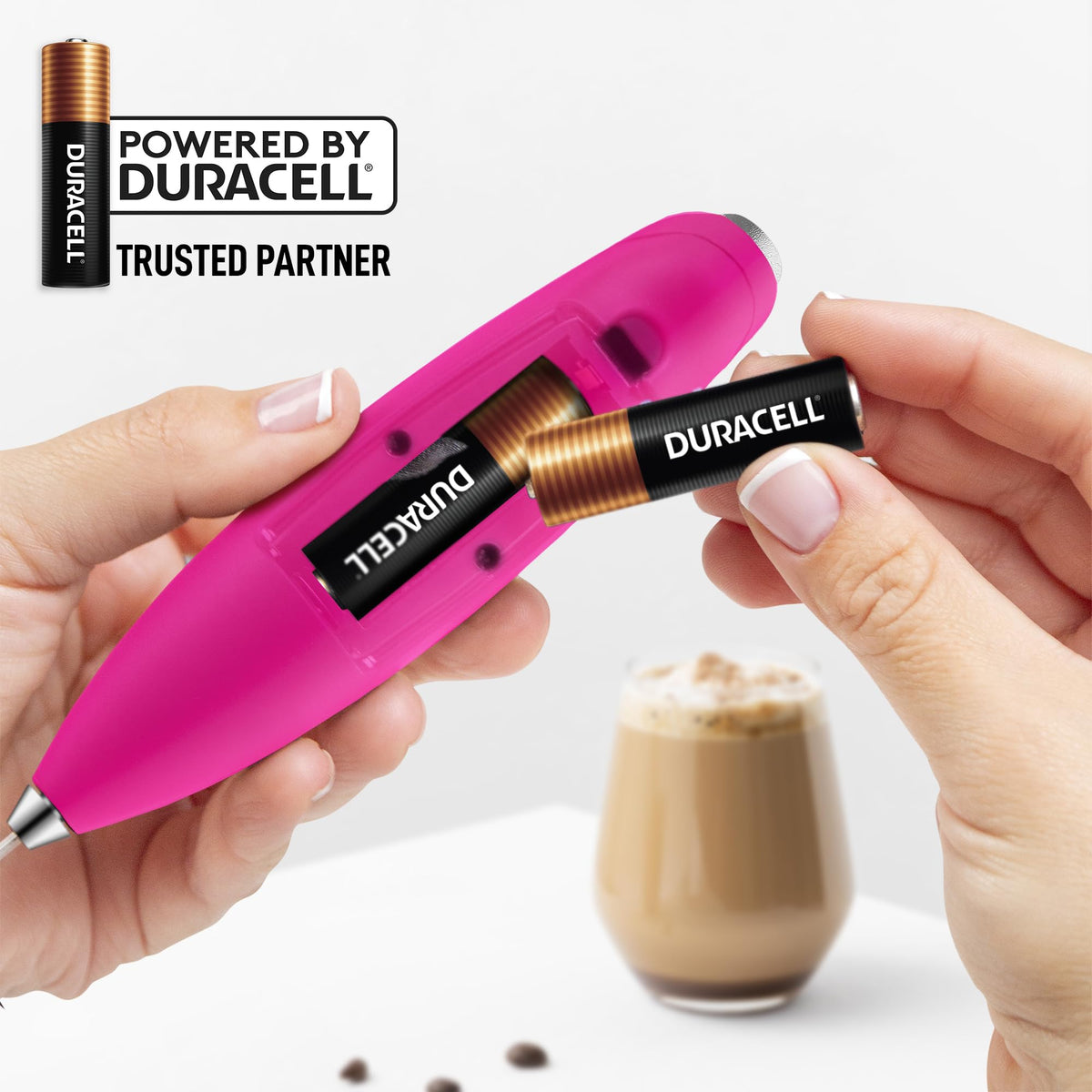 Powerful Milk Frother Wand With Duracell Batteries
