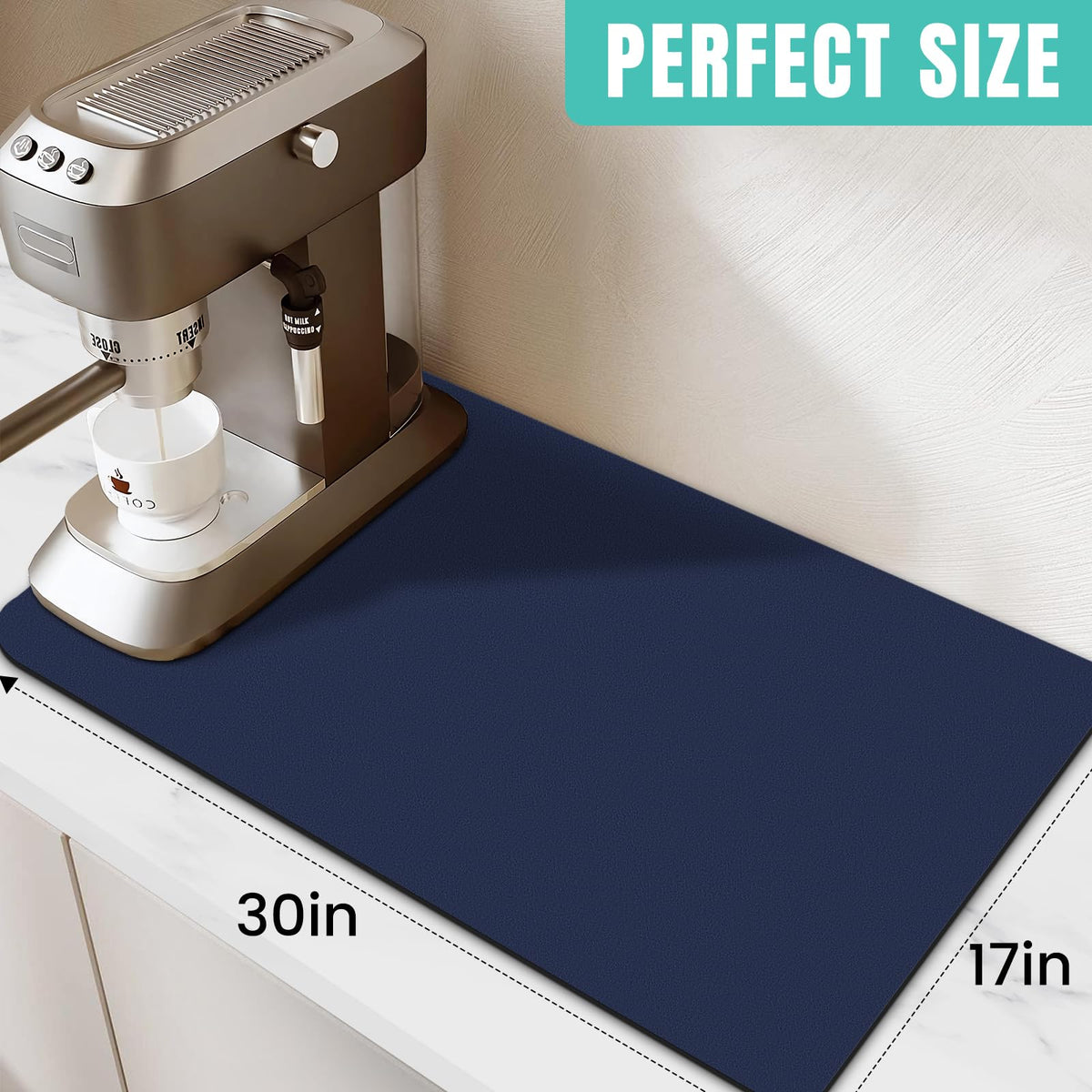 Coffee Mat Super Absorbent Dish Drying Mat Coffee Bar Mat 17"x 30"
