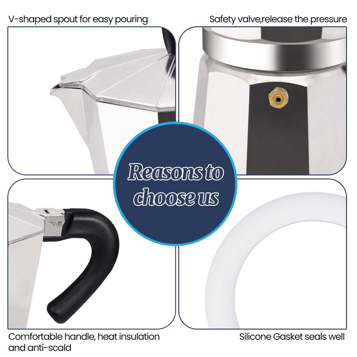 14 Cup Moka Pot Aluminum 700ml Italian Coffee Maker