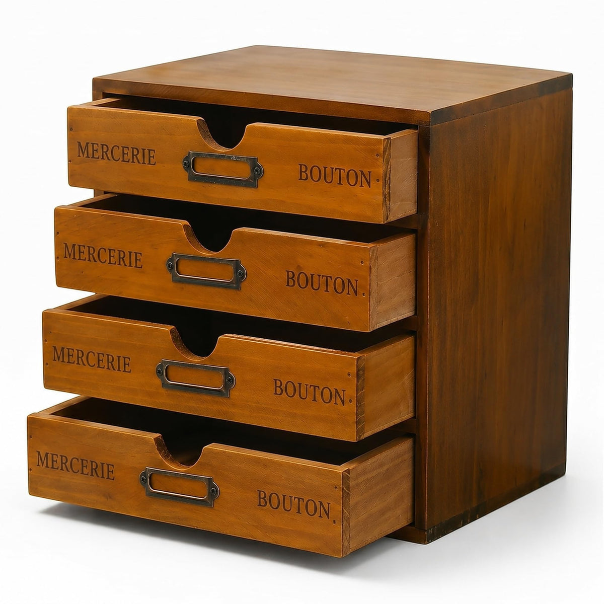 Modular Stackable Apothecary Cabinet 4 Drawer Desk Organizer