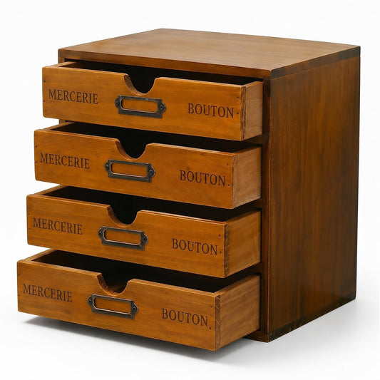 Modular Stackable Apothecary Cabinet 4 Drawer Desk Organizer